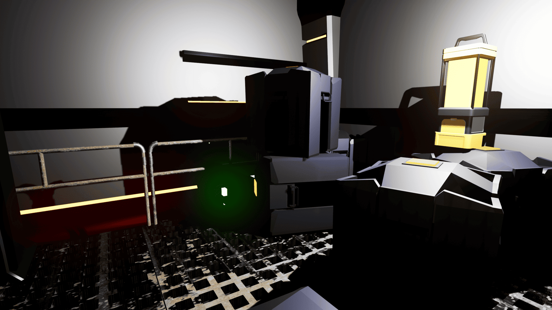 The narrow duct leading from the Power Room to the Hydraulic Room.