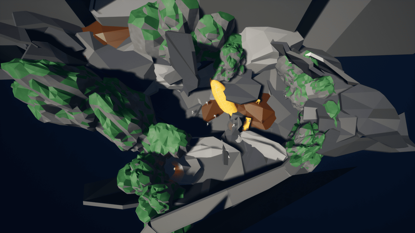 Top down view of district3's combat area