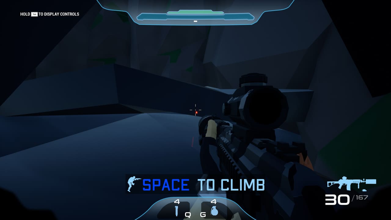 The traversal section features climbable obstacles that help the player become familiar with the character’s movement capabilities.